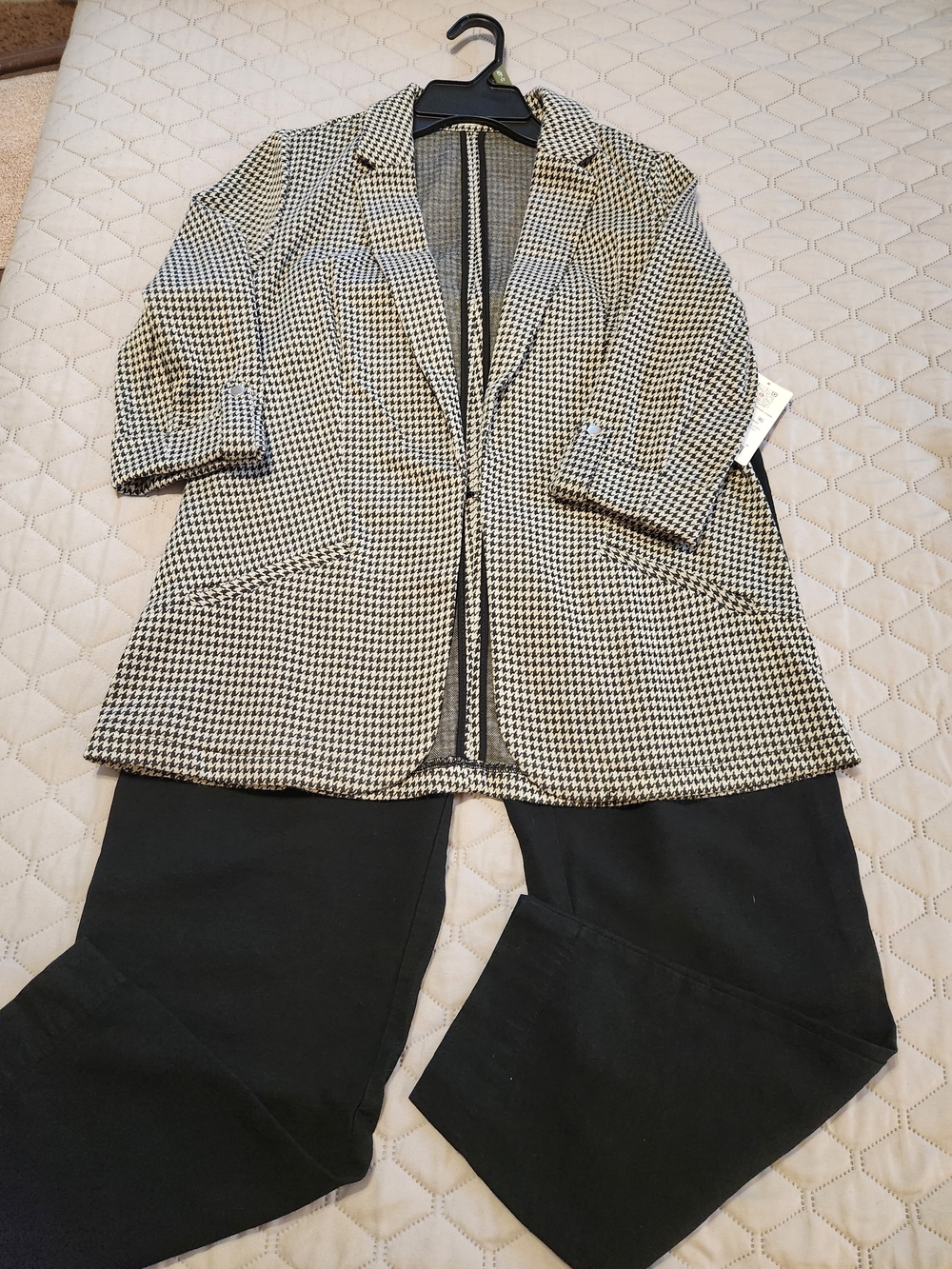 Houndstooth Open Blazer
